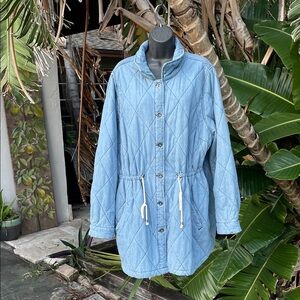 torrid quilted light wash denim anorak jacket